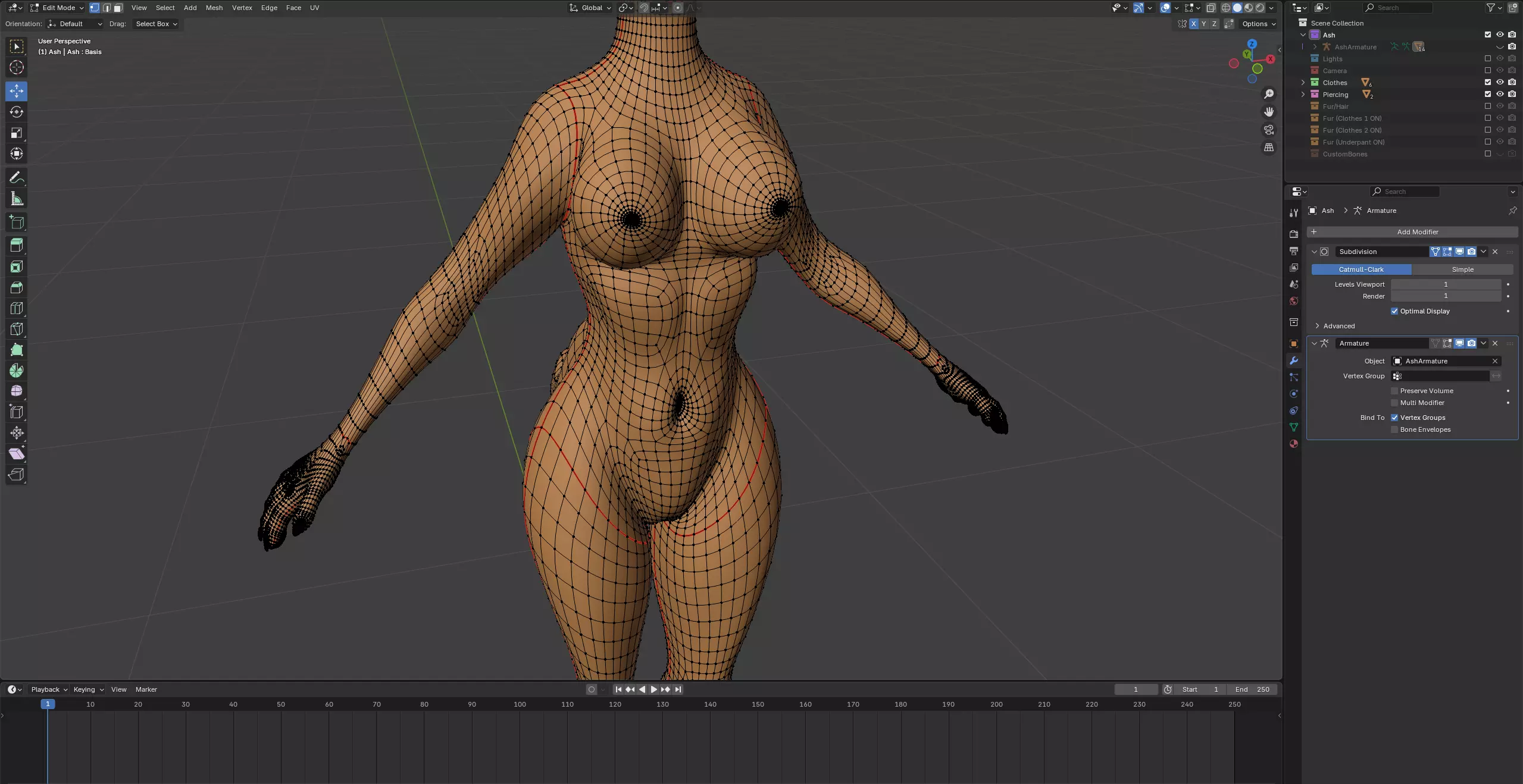 Ash Anthro Fox Low-poly 3D model_72