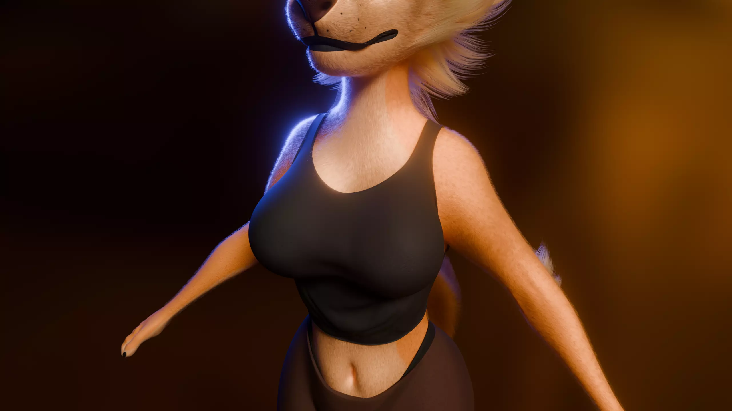 Ash Anthro Fox Low-poly 3D model_35
