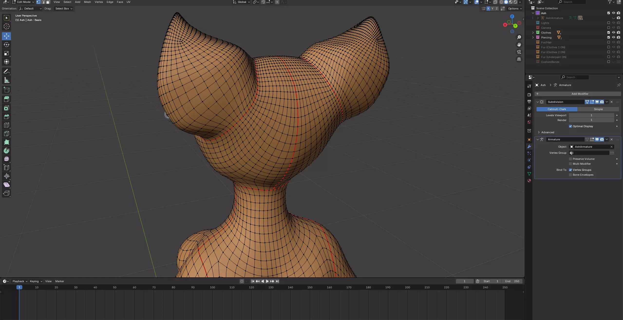 Ash Anthro Fox Low-poly 3D model_71
