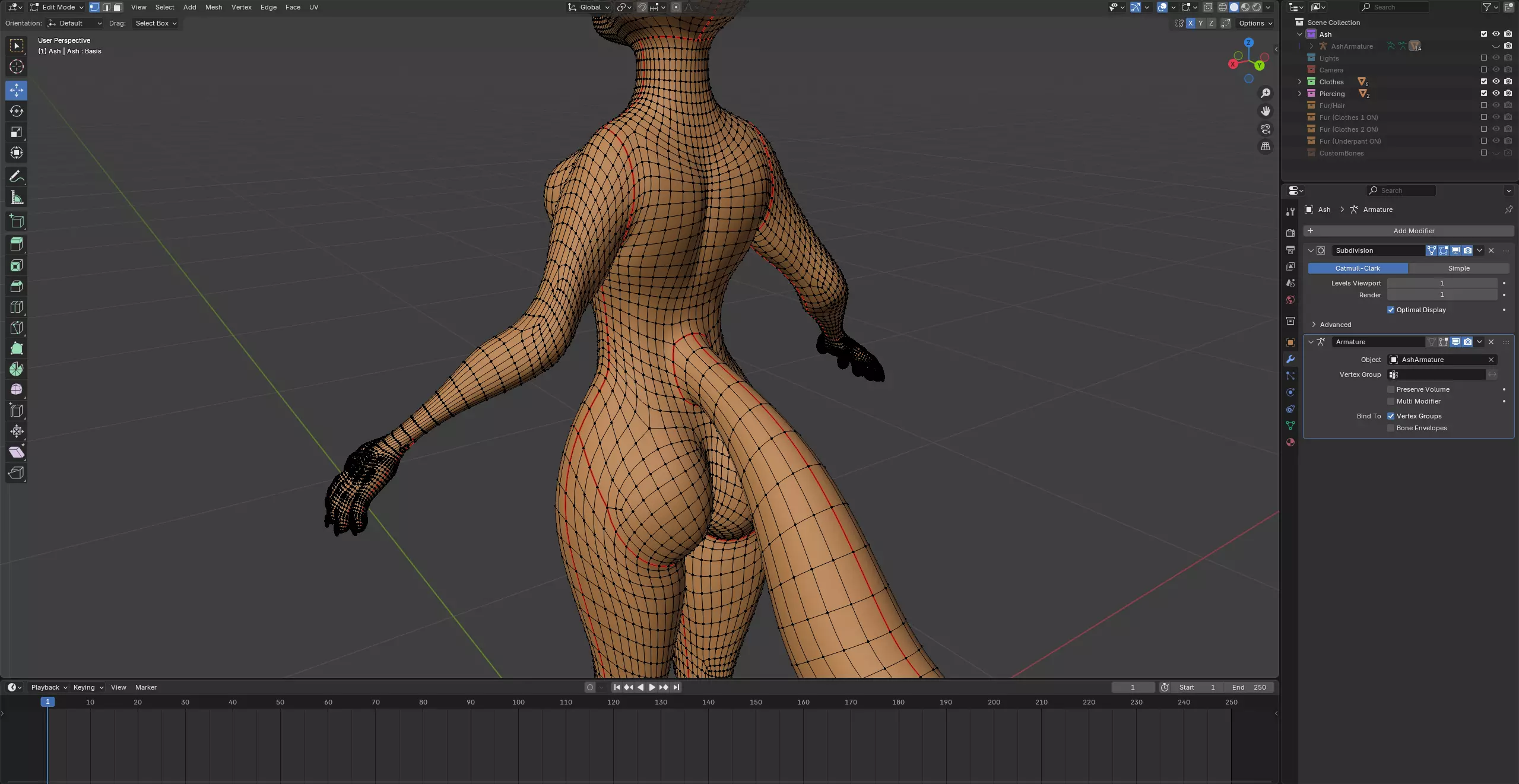 Ash Anthro Fox Low-poly 3D model_73