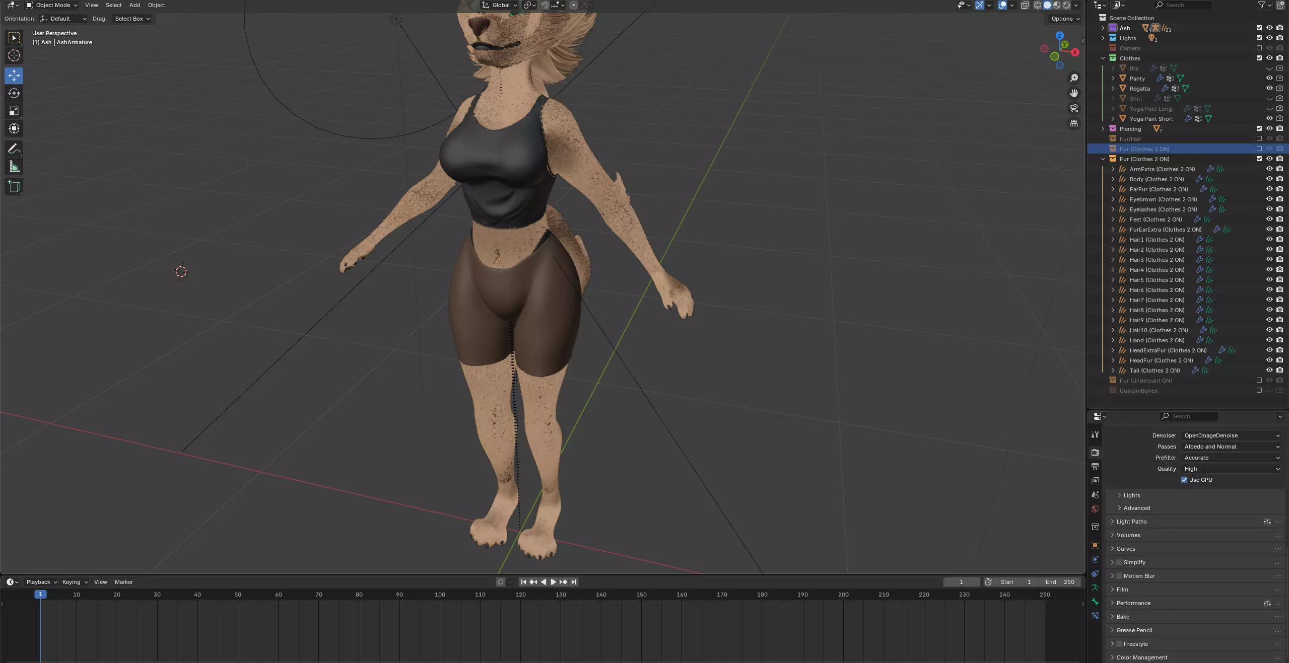 Ash Anthro Fox Low-poly 3D model_94