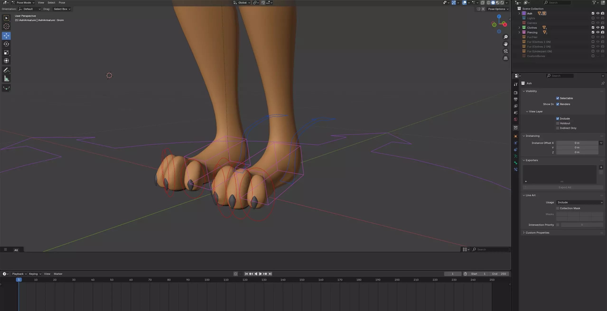 Ash Anthro Fox Low-poly 3D model_57