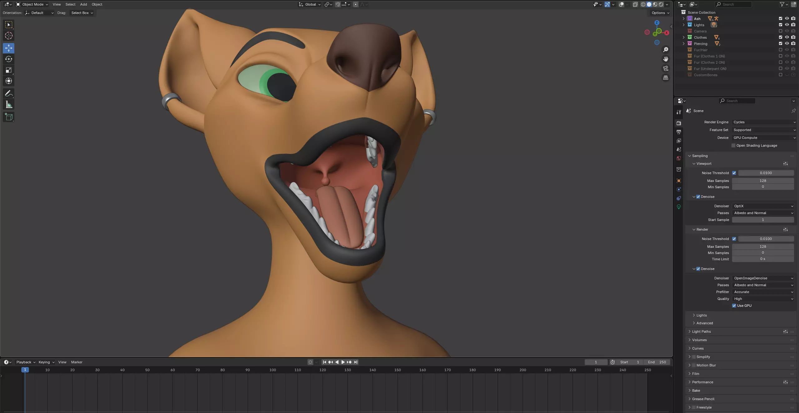 Ash Anthro Fox Low-poly 3D model_86