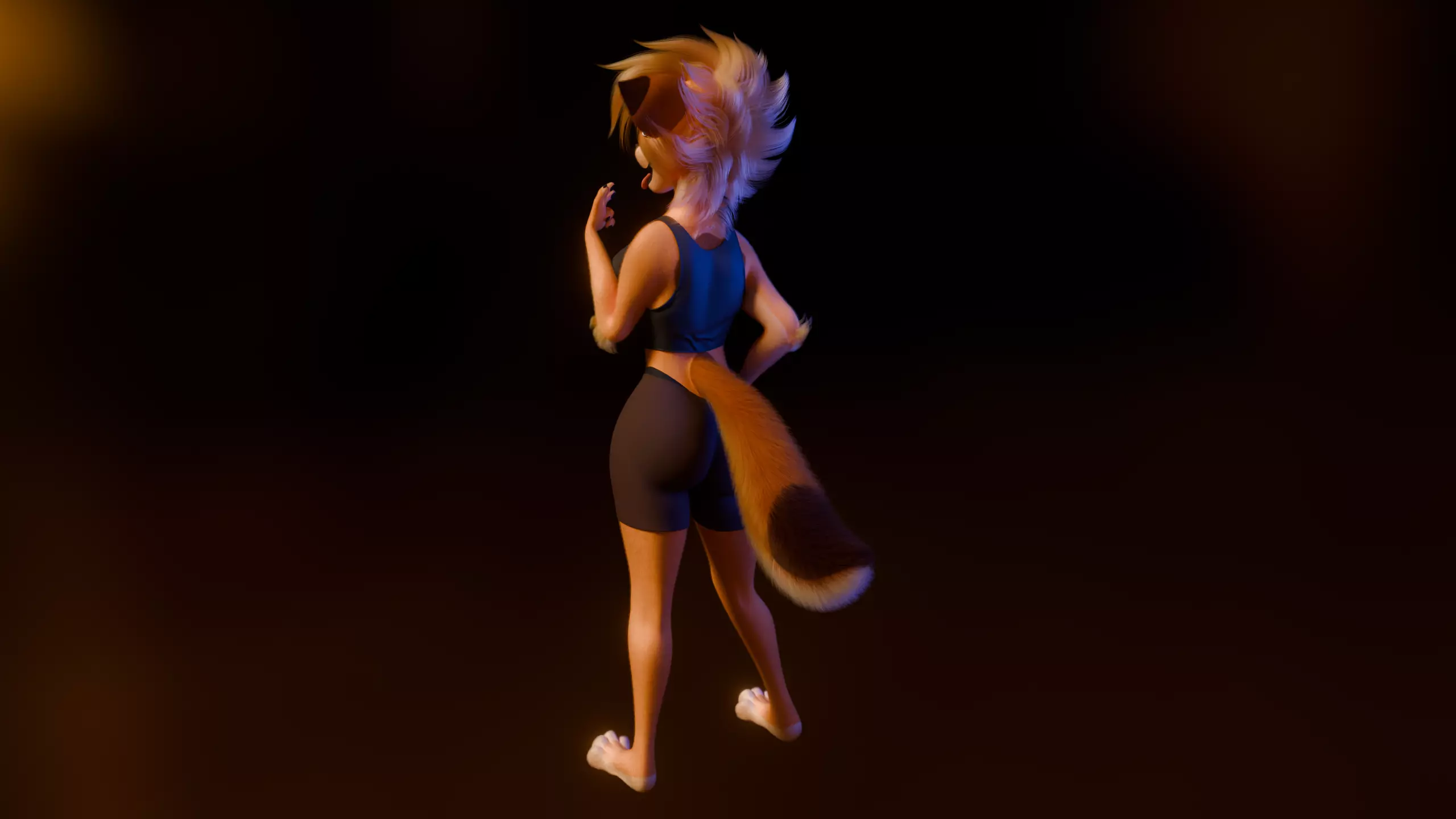 Ash Anthro Fox Low-poly 3D model_49
