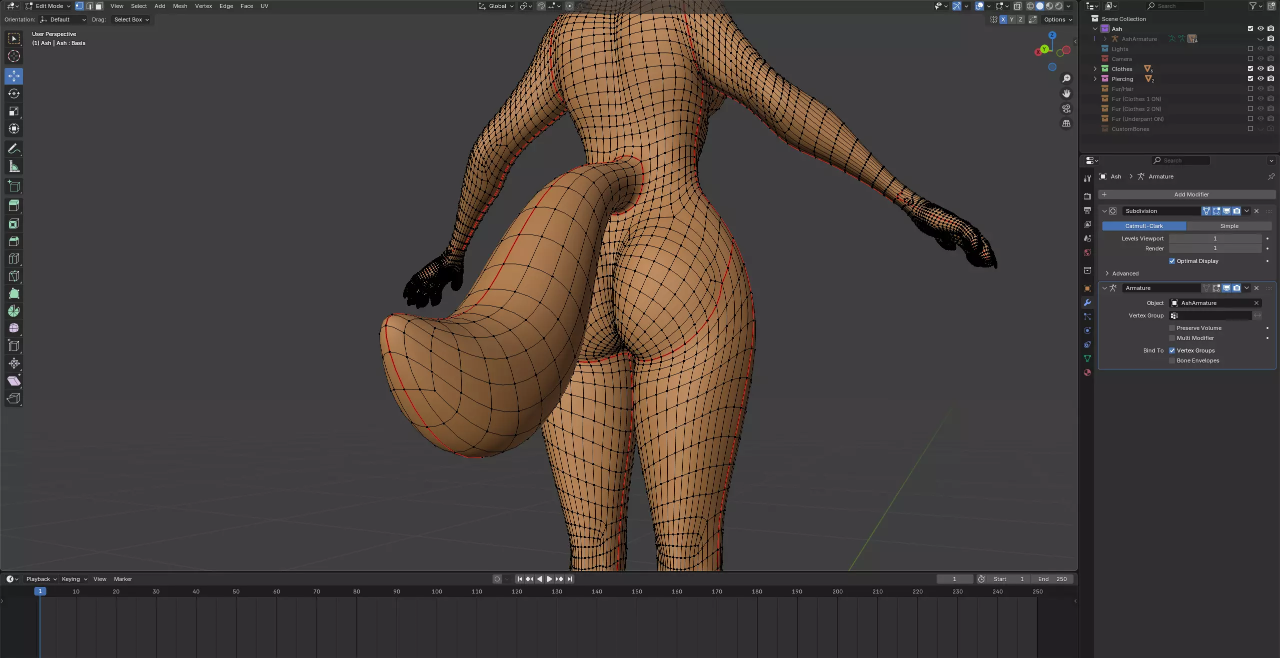 Ash Anthro Fox Low-poly 3D model_76