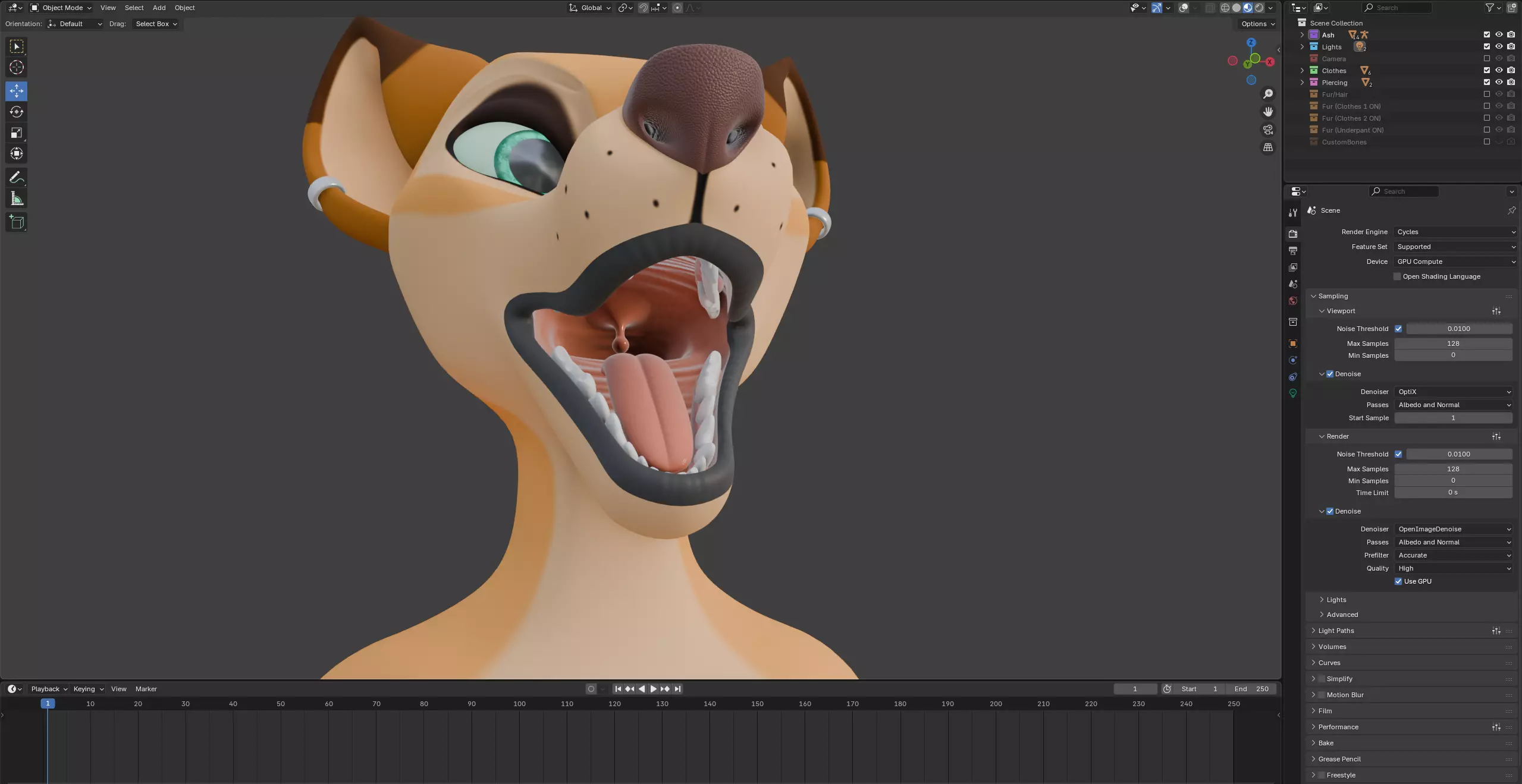 Ash Anthro Fox Low-poly 3D model_87