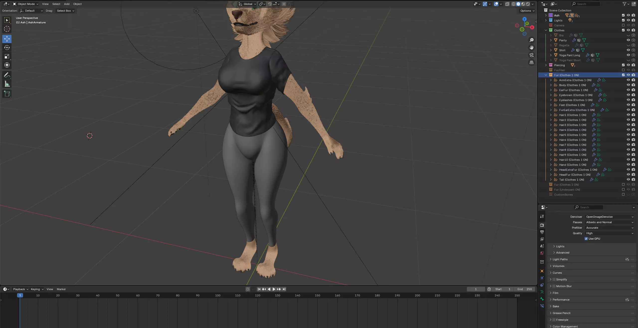 Ash Anthro Fox Low-poly 3D model_92