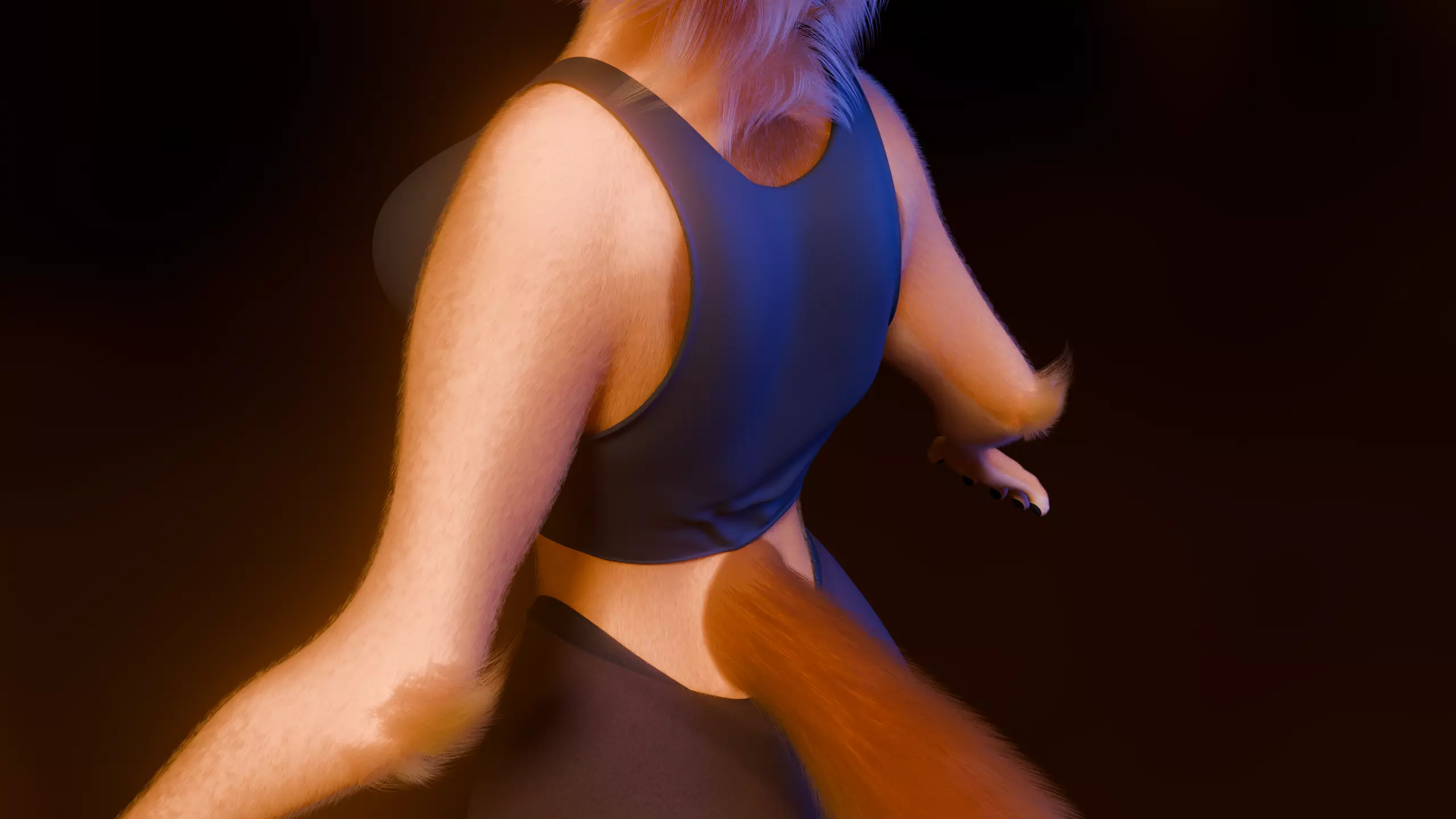 Ash Anthro Fox Low-poly 3D model_36