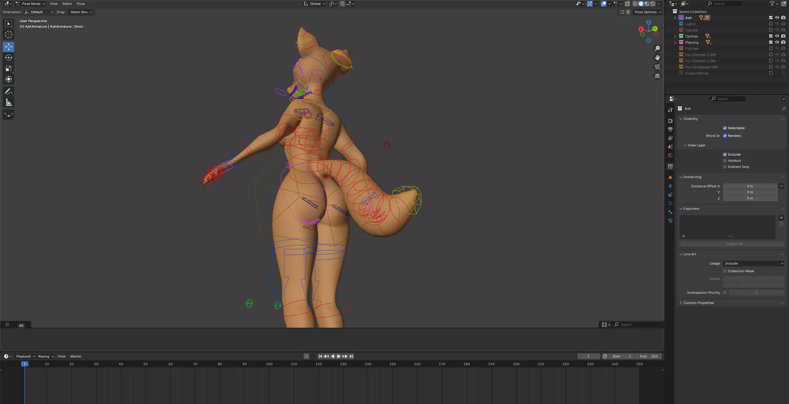 Ash Anthro Fox Low-poly 3D model_56