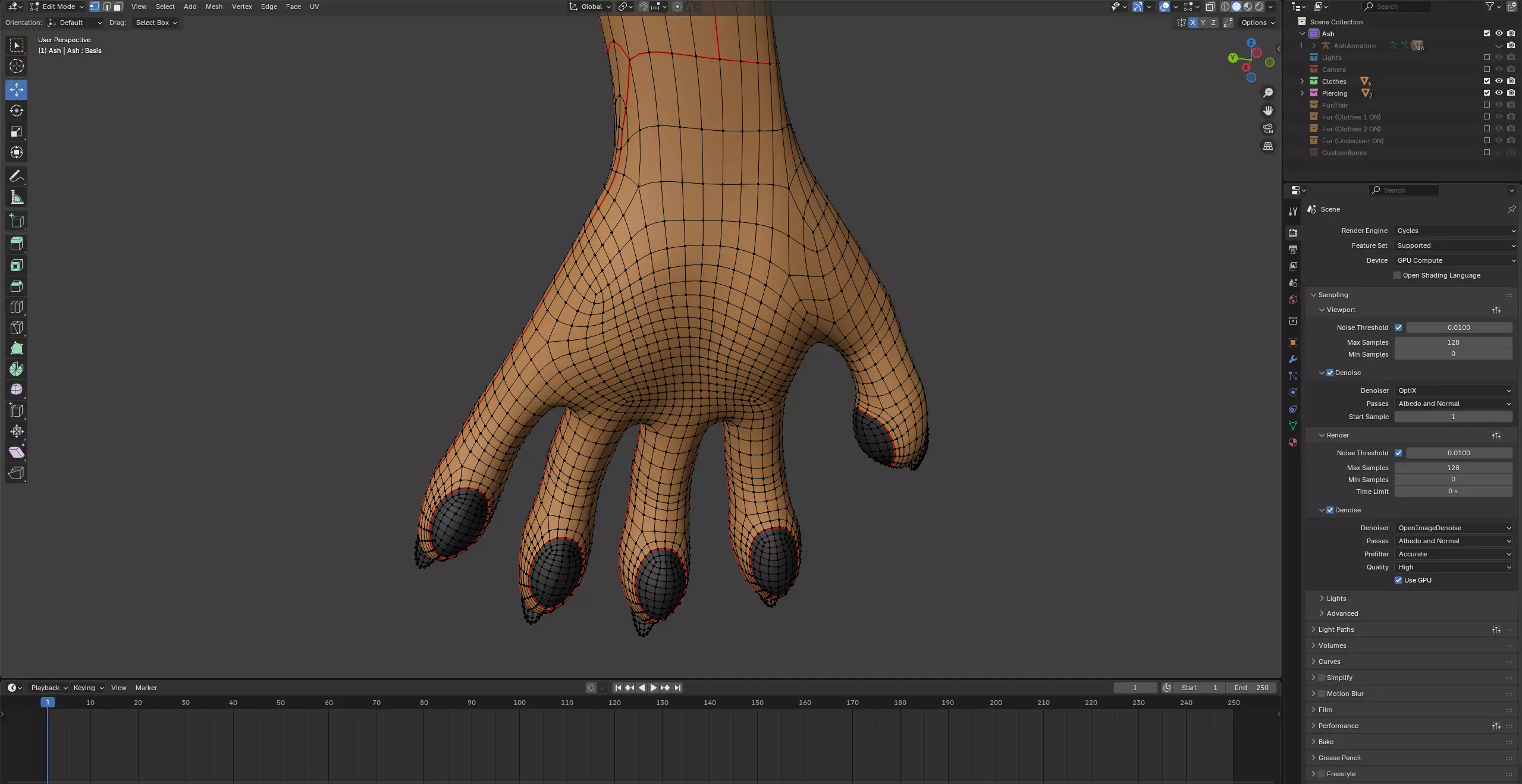 Ash Anthro Fox Low-poly 3D model_80