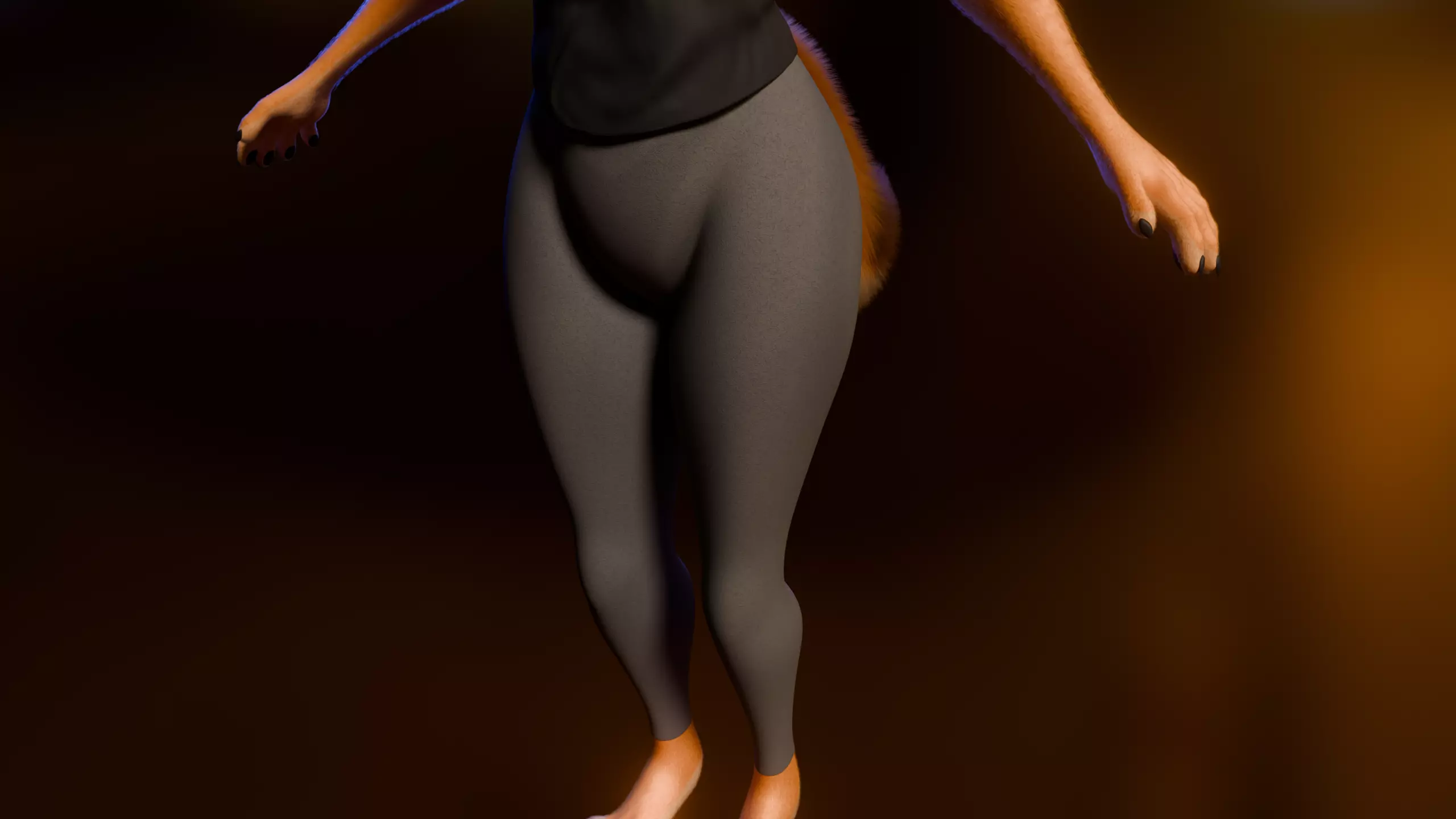 Ash Anthro Fox Low-poly 3D model_29