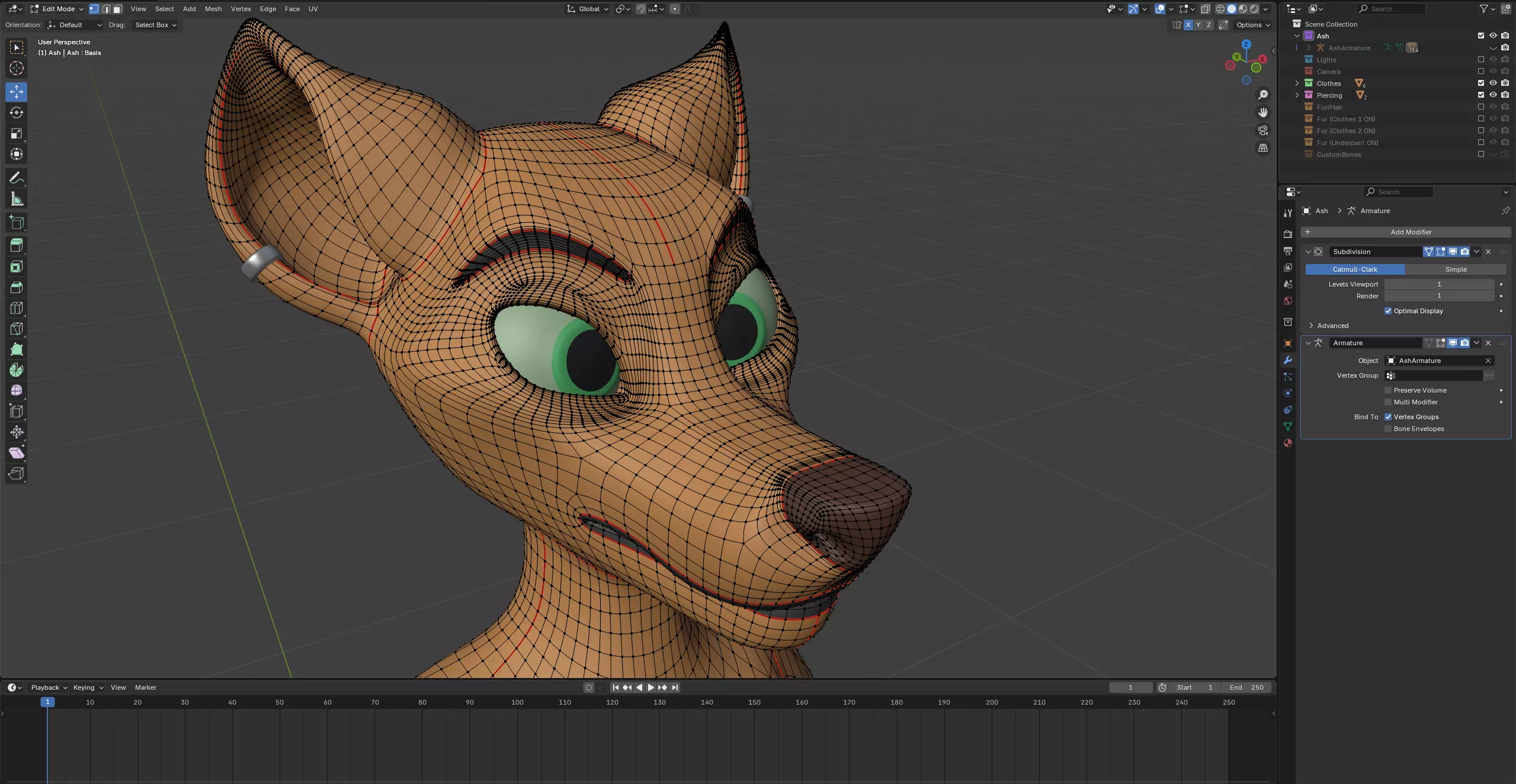 Ash Anthro Fox Low-poly 3D model_70