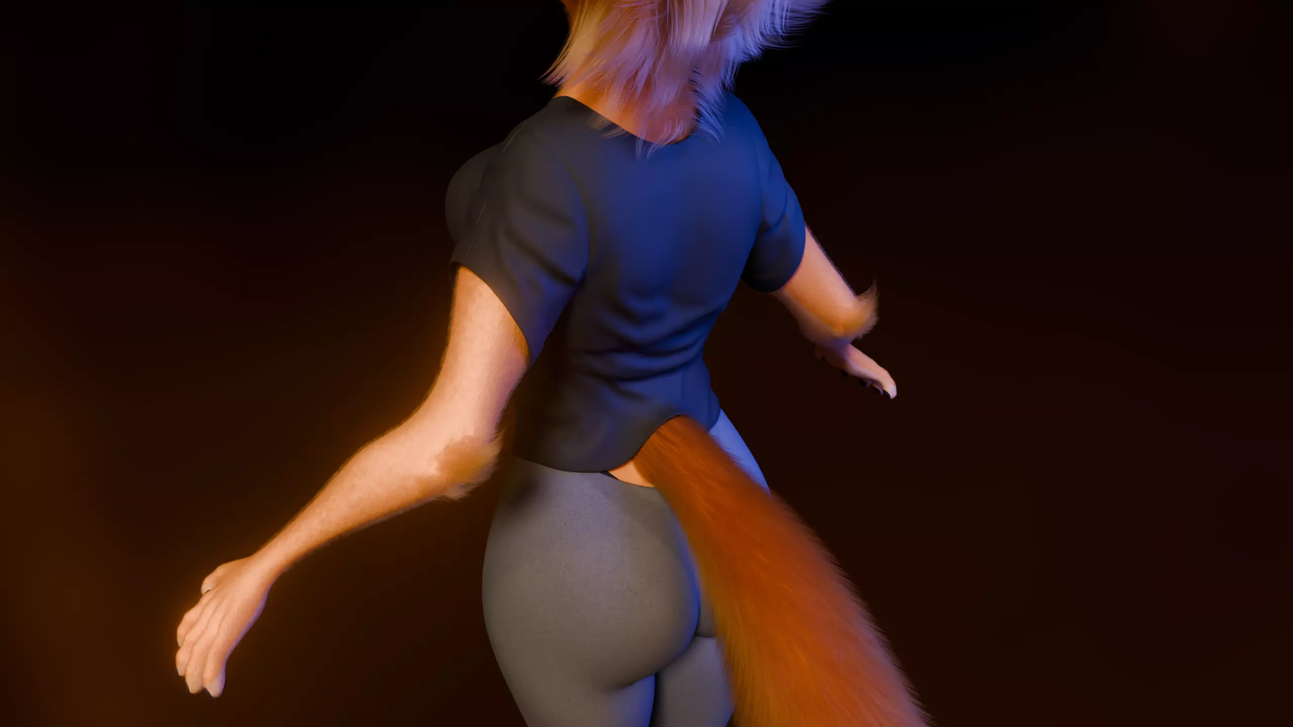 Ash Anthro Fox Low-poly 3D model_32
