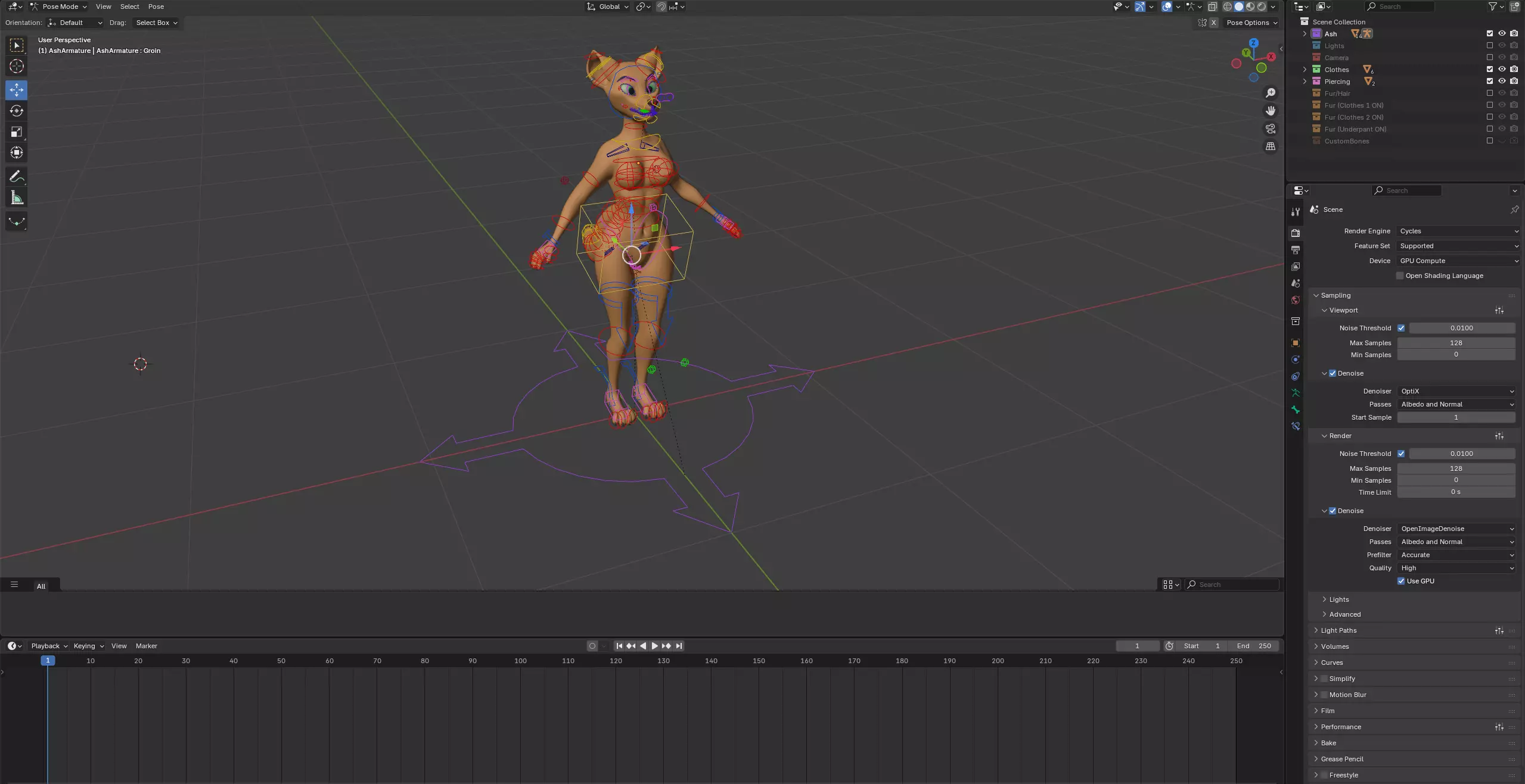 Ash Anthro Fox Low-poly 3D model_54