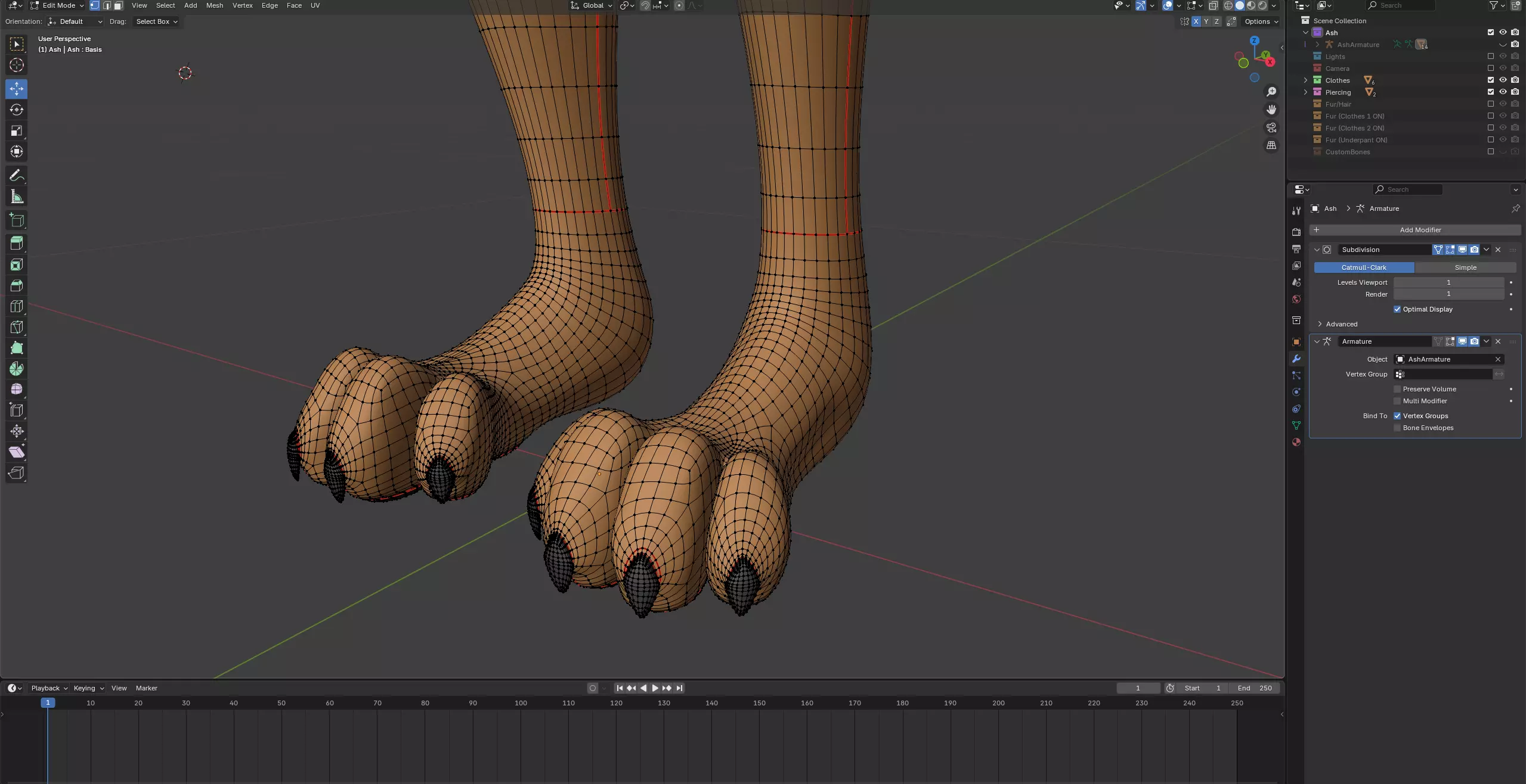 Ash Anthro Fox Low-poly 3D model_77