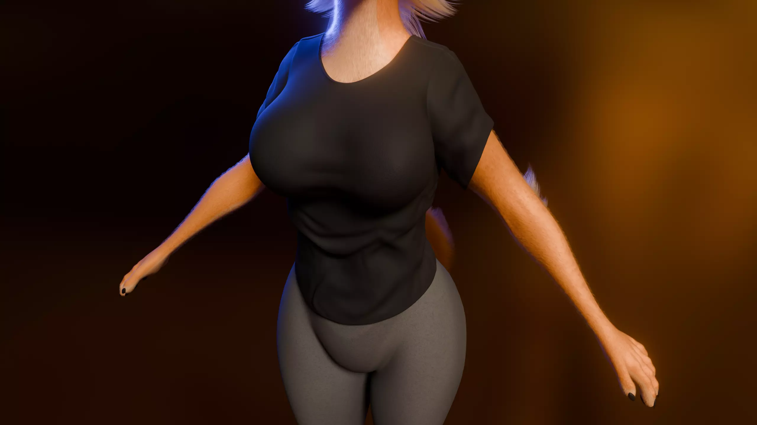 Ash Anthro Fox Low-poly 3D model_31