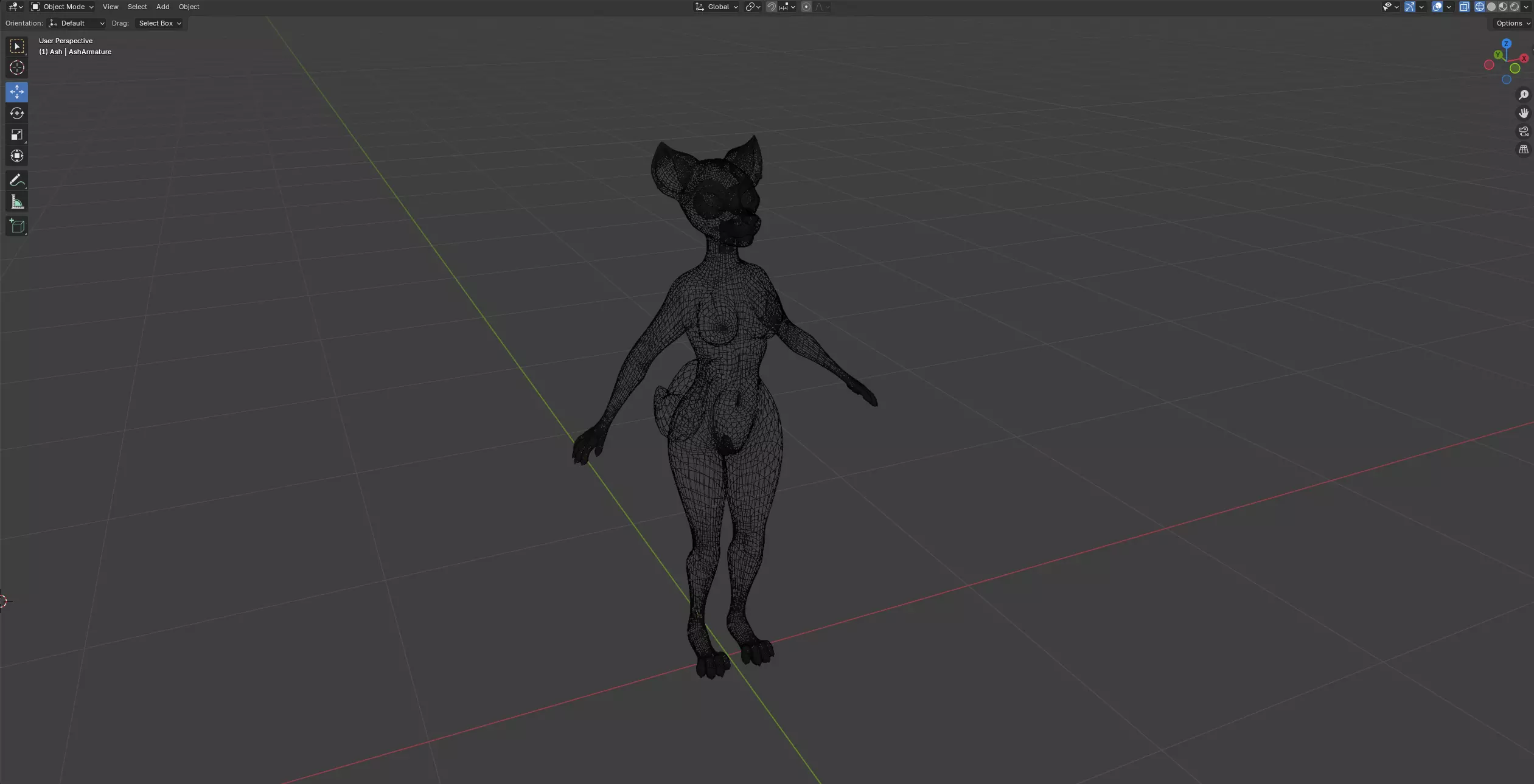 Ash Anthro Fox Low-poly 3D model_53