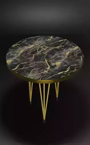 Modern Black Marble Coffee Table with 3D Model Low-poly 3D model