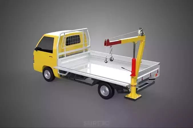 DROP GATE BED SIDE DOOR JIB CRANE LIFT HOIST WINCH TRUCK PICKUP 3D model