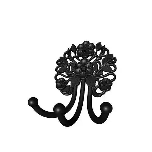 Beautiful Flower Bunch Wall Hook 3D Printed Holder