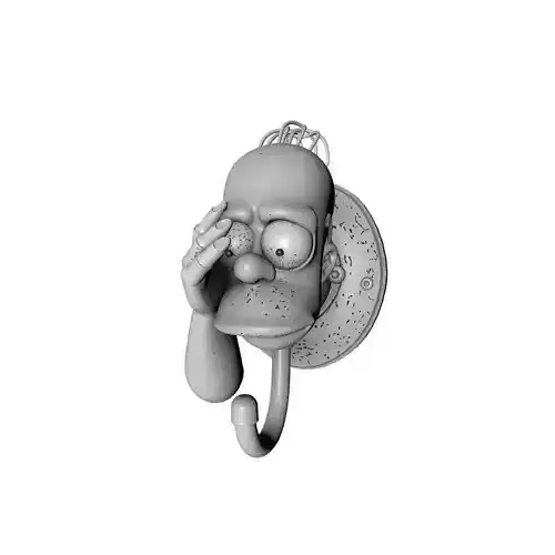 Simpson Cartoon Hook 3D Printed Wall Holder