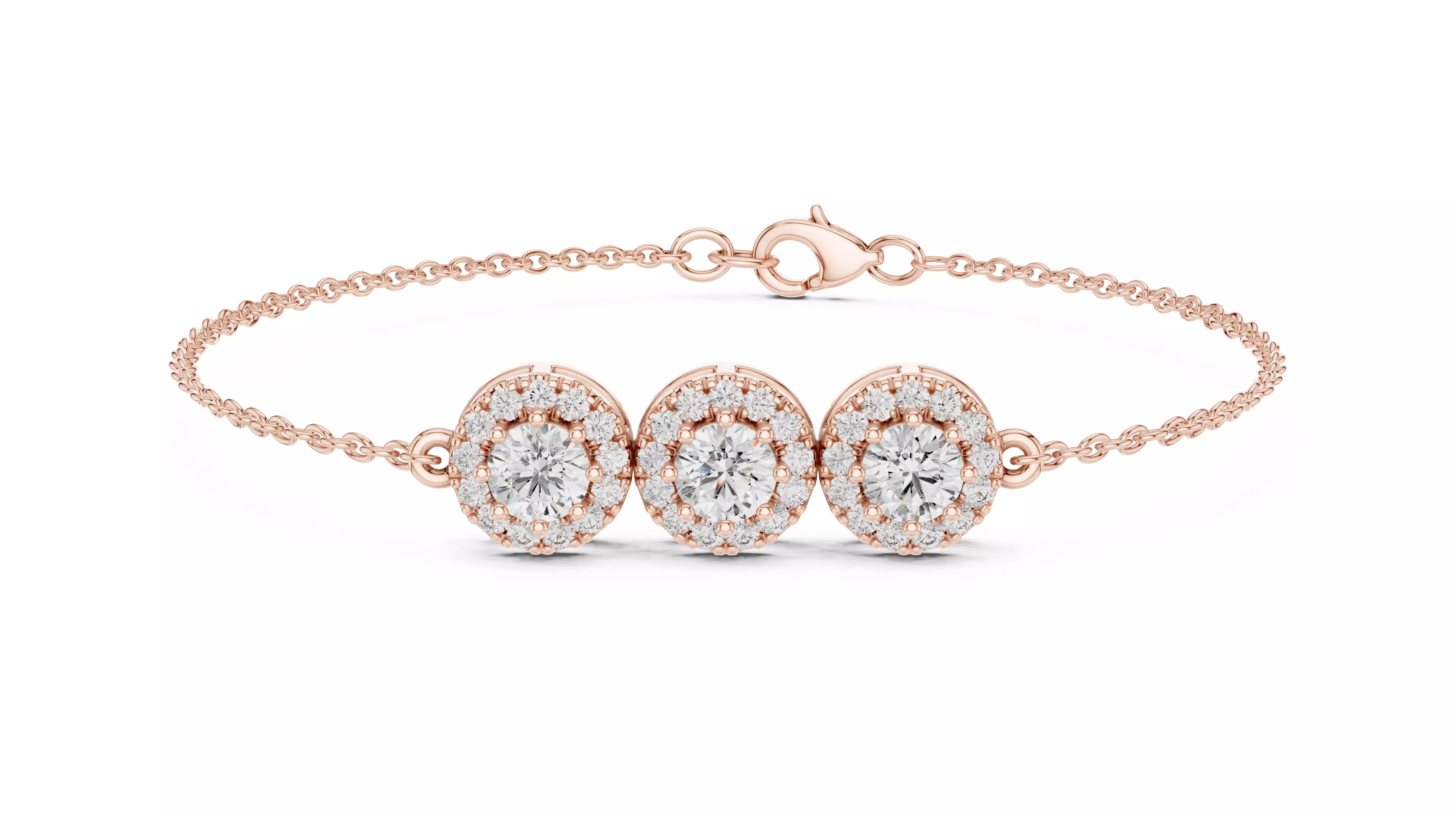 Round Halo Tennis Bracelet 3dm stl renders Animation video 3D print model
