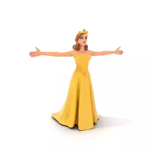 Elegant Princess Character Model Pack for Animation Low-poly 3D model