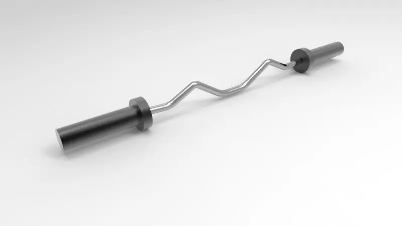 EZ Curl Bar 3D print model_5