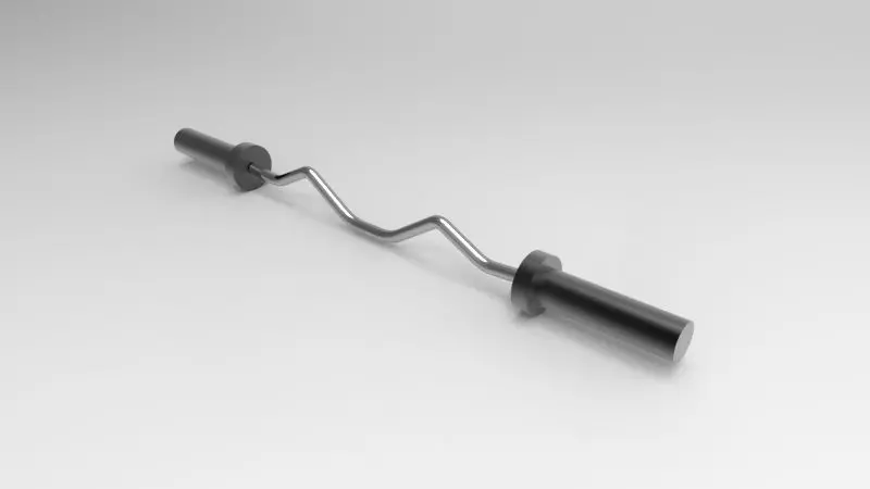 EZ Curl Bar 3D print model_4