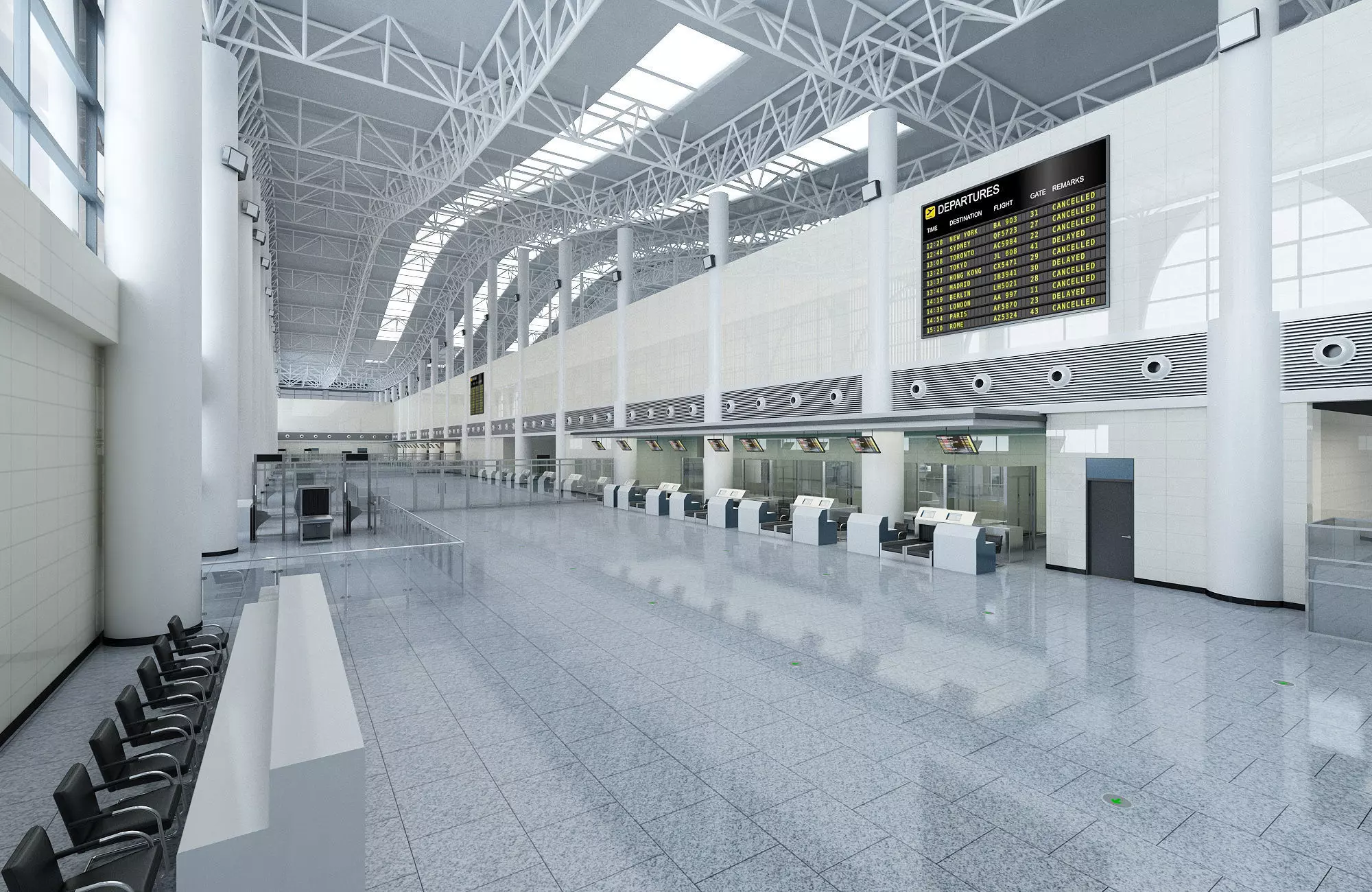 Airport Terminal Interior 01 3D model