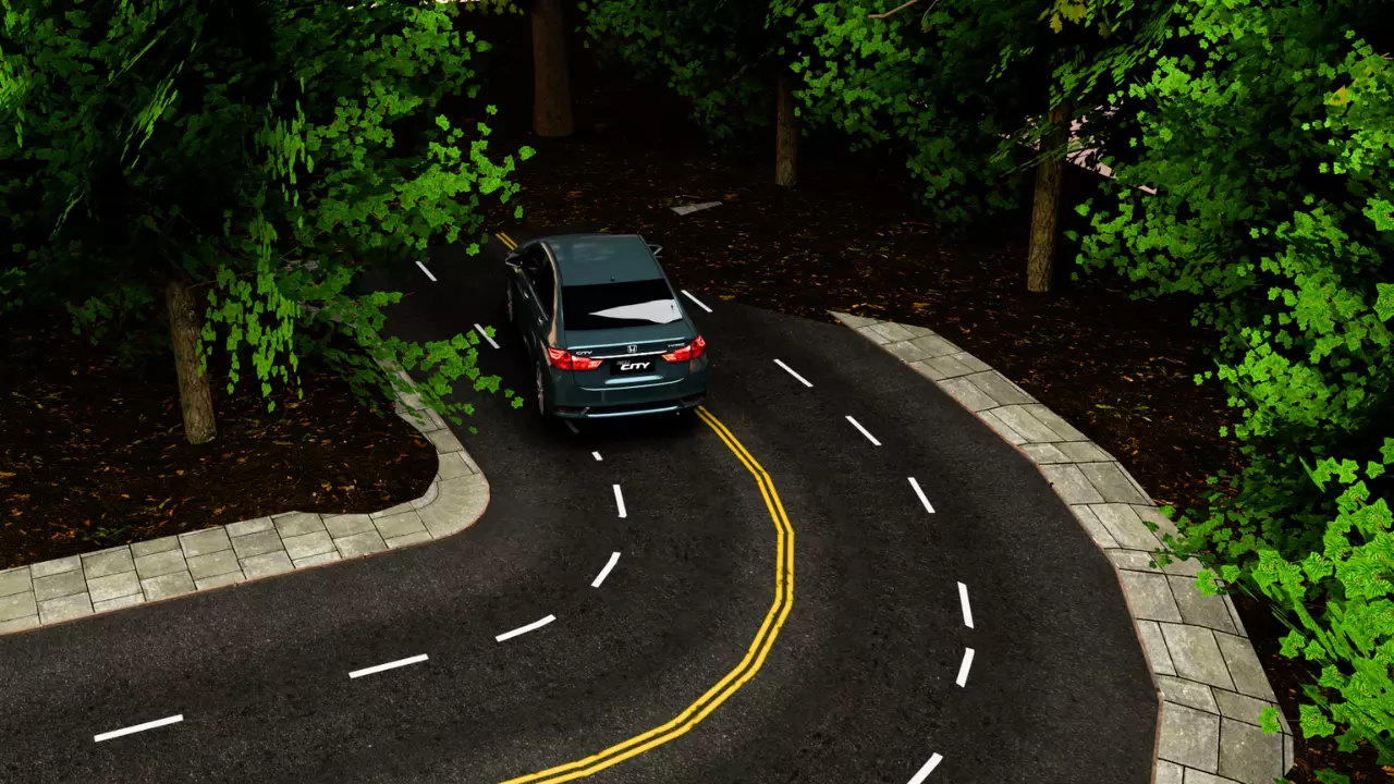 Realistic Car Road Scene Blender File 3D model 3D model