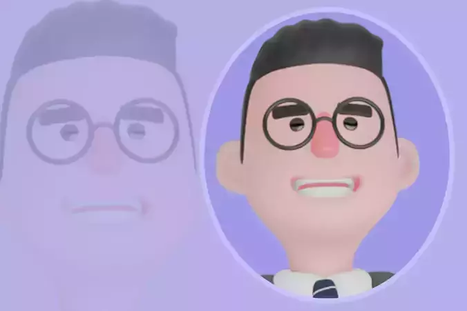 3D Cartoon Male Teacher Character - Income Growth Graph