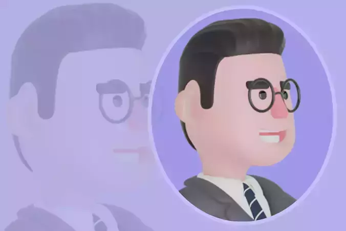 3D Cartoon Male Teacher Character-Sitting on Floor Relaxed Pose