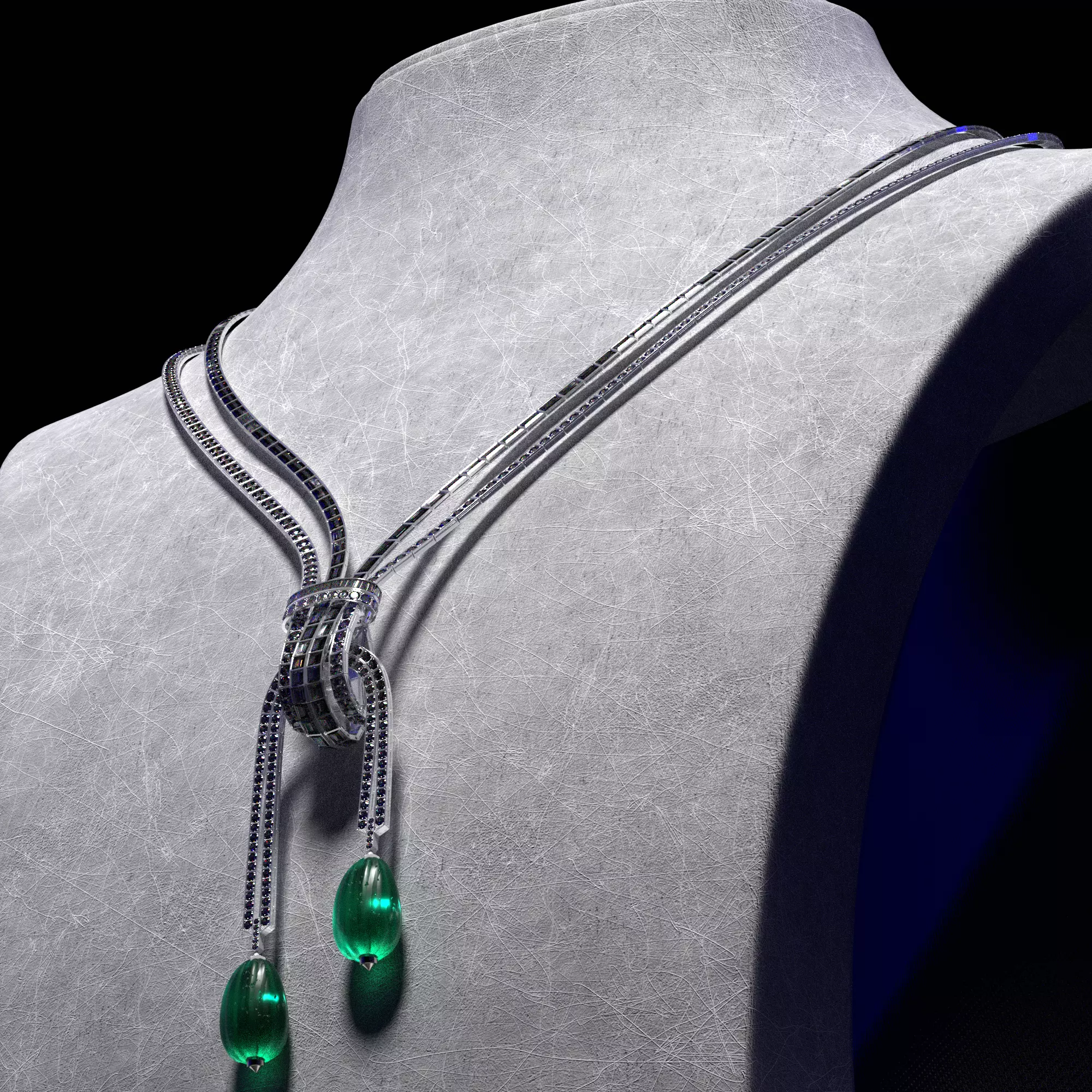  Diamond Necklace Van cleef 3D model_3