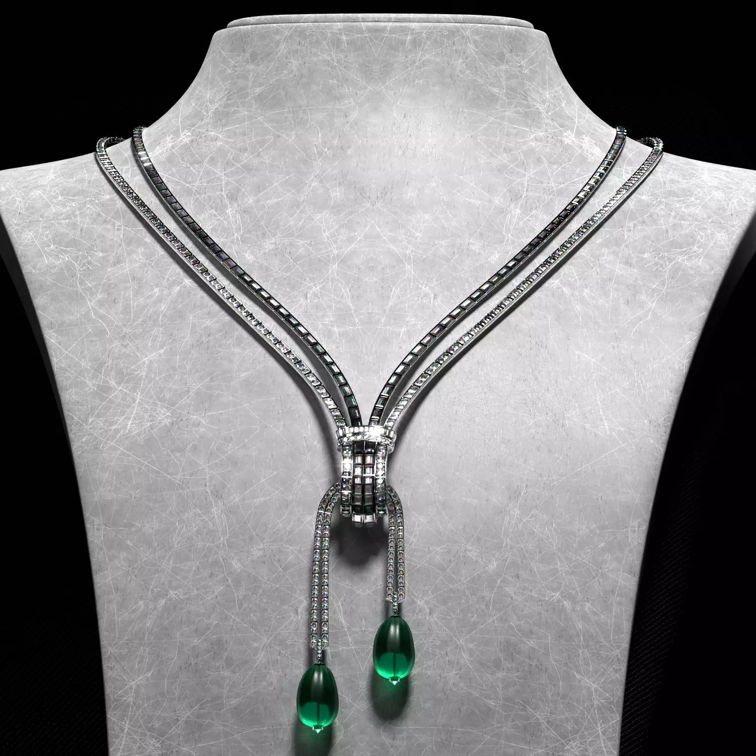  Diamond Necklace Van cleef 3D model_1