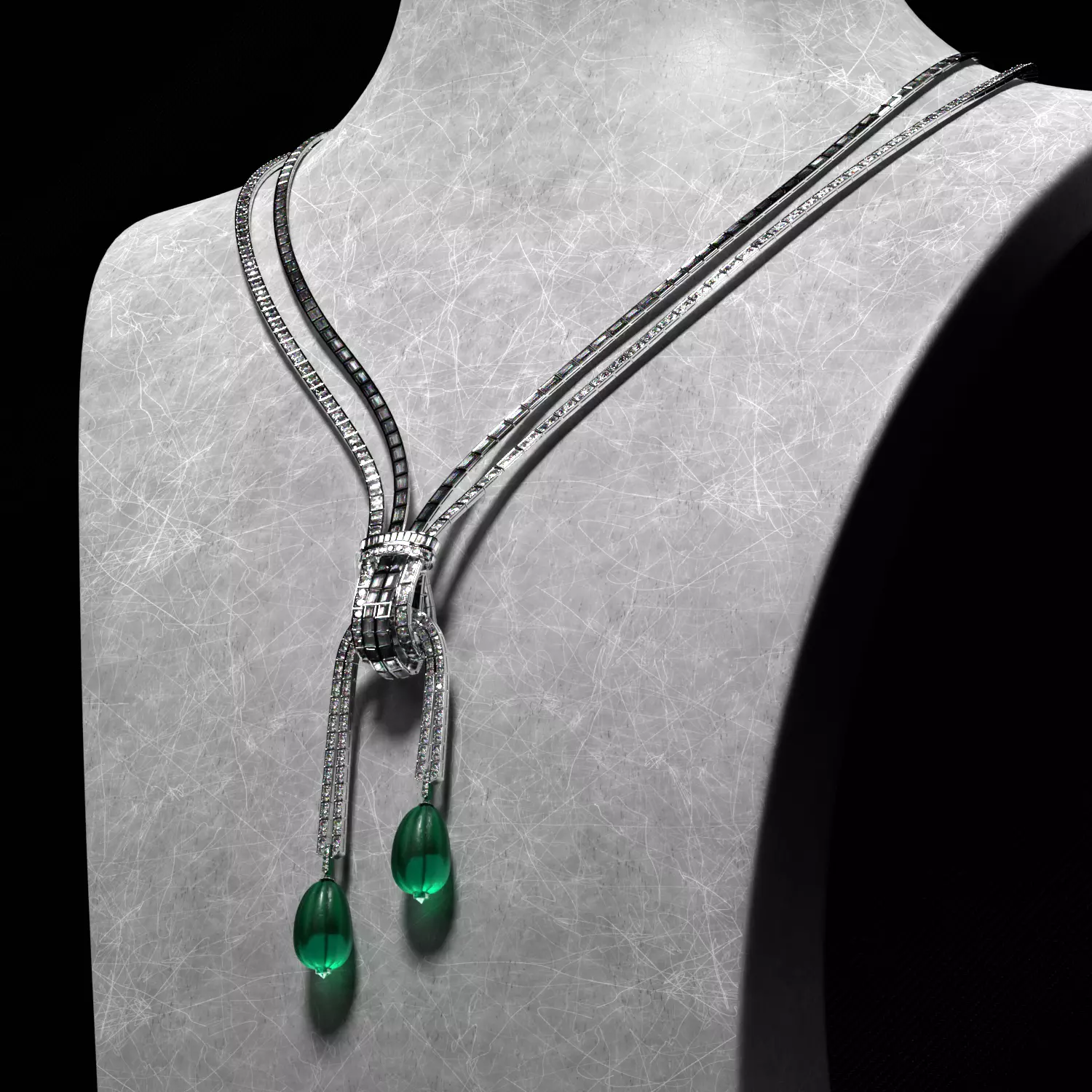  Diamond Necklace Van cleef 3D model_2