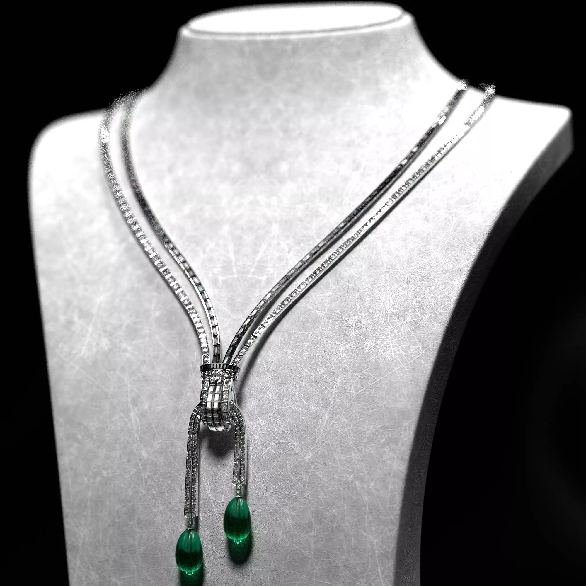  Diamond Necklace Van cleef 3D model_0