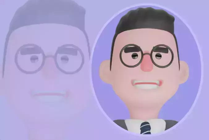 3D Cartoon Male Teacher Character - Friendly Waving Pose