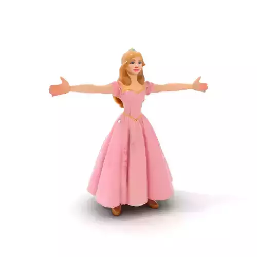 Princess Character Model Pack with Elegant Dress and Tiara Low-poly 3D model