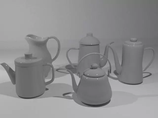 Kettle Collection Low-poly 3D model_9
