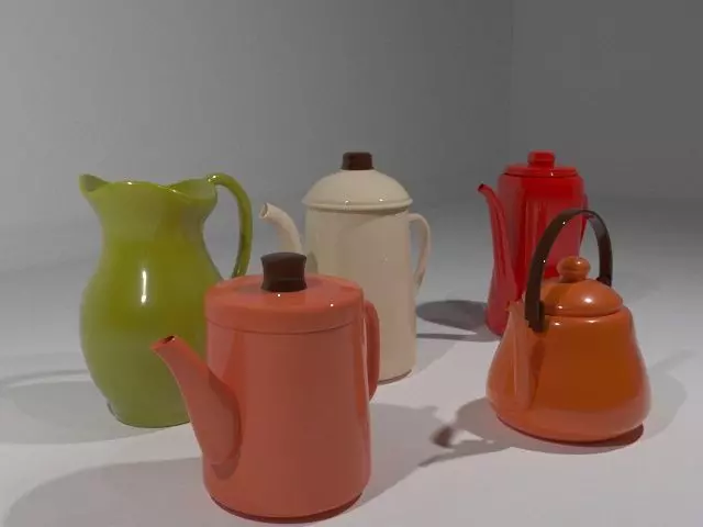 Kettle Collection Low-poly 3D model_1
