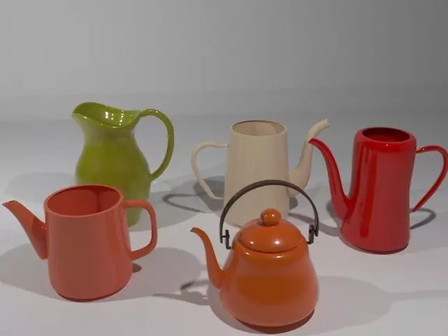 Kettle Collection Low-poly 3D model_8