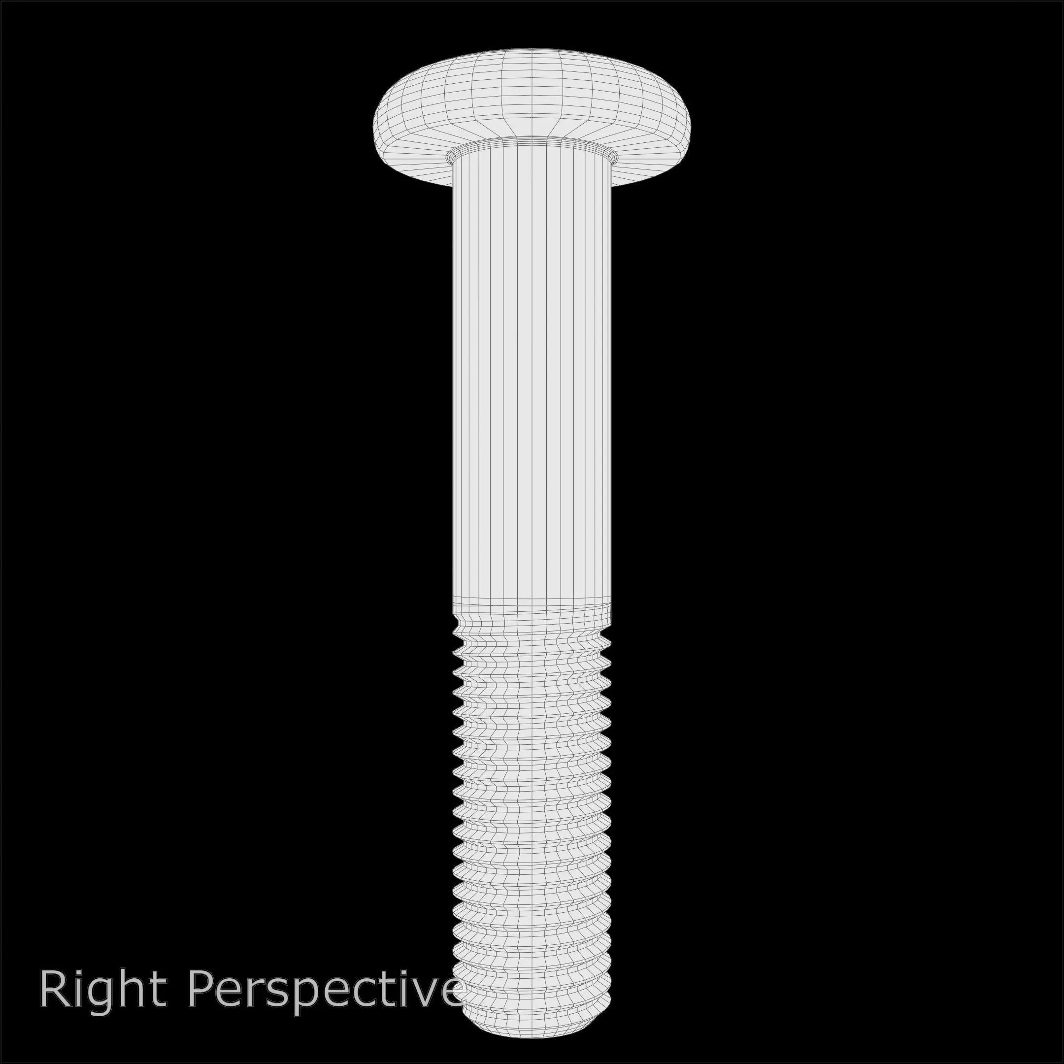 Steel Stained M12 Bolt Allen Pan Head 3D Model 3D model_11