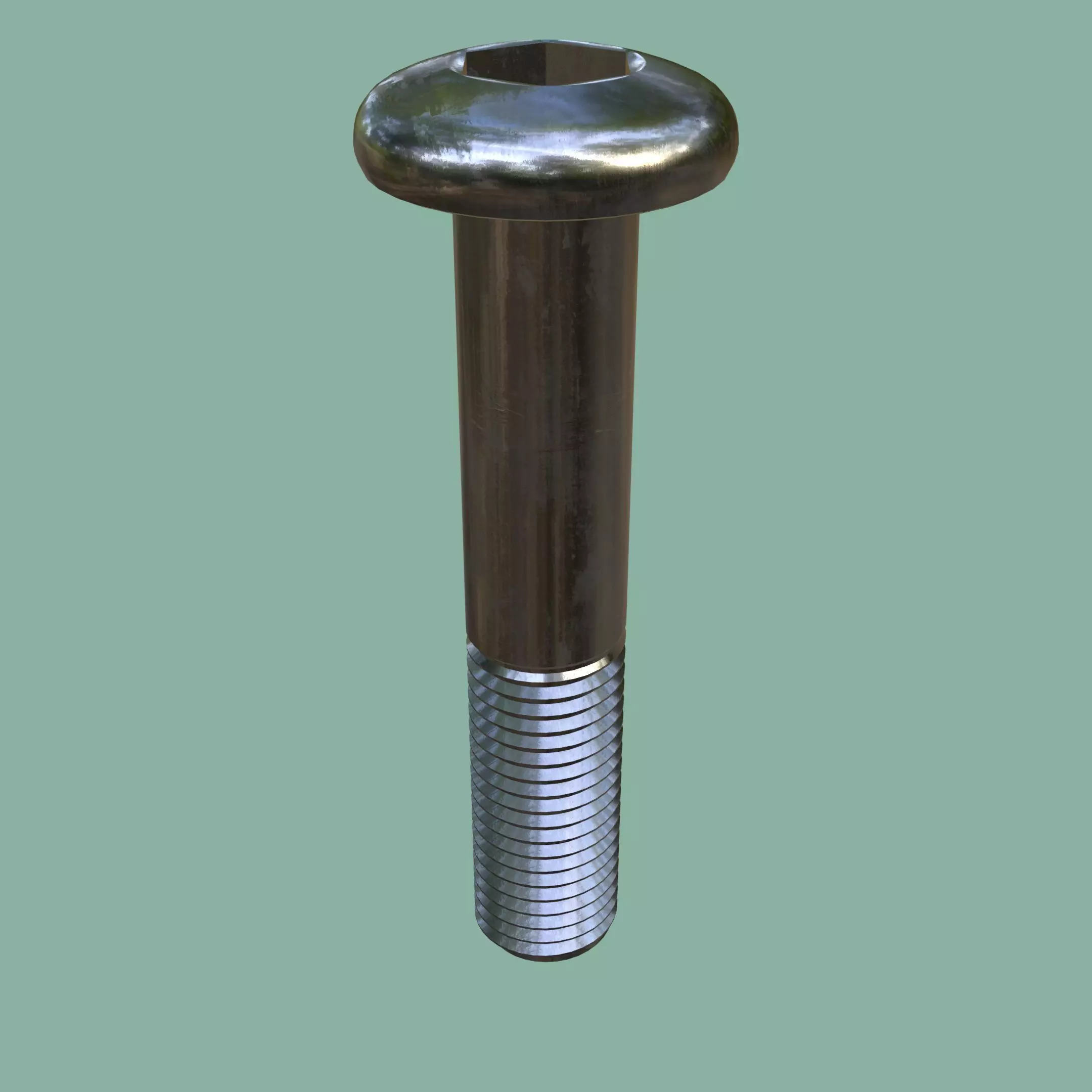 Steel Stained M12 Bolt Allen Pan Head 3D Model 3D model_0