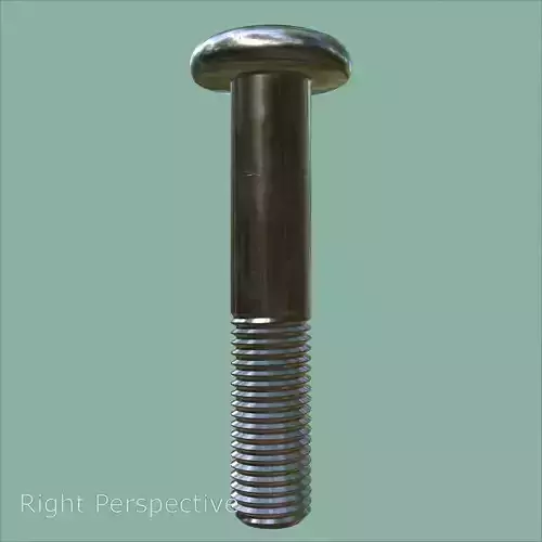 Steel Stained M12 Bolt Allen Pan Head 3D Model 3D model 5