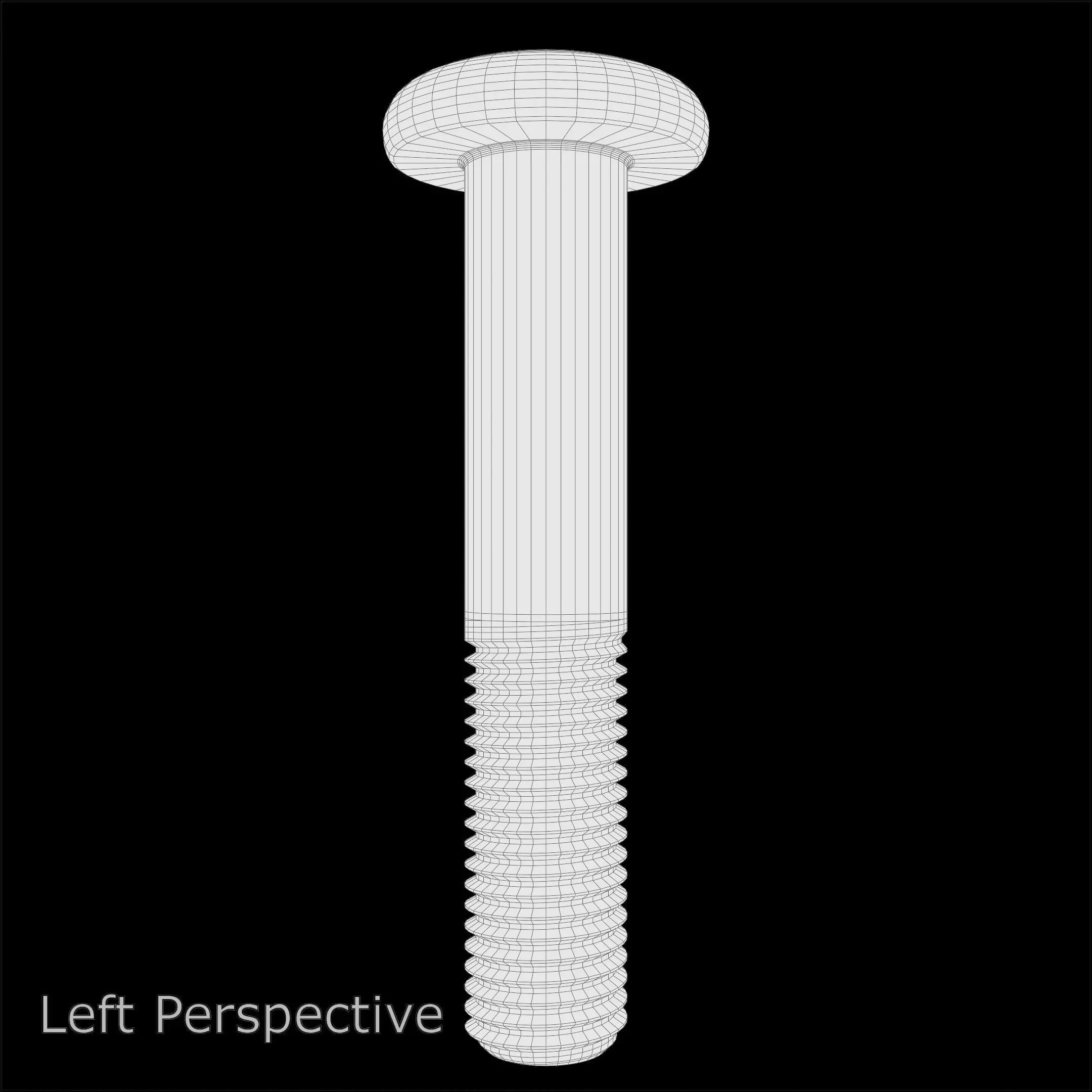 Steel Stained M12 Bolt Allen Pan Head 3D Model 3D model_10