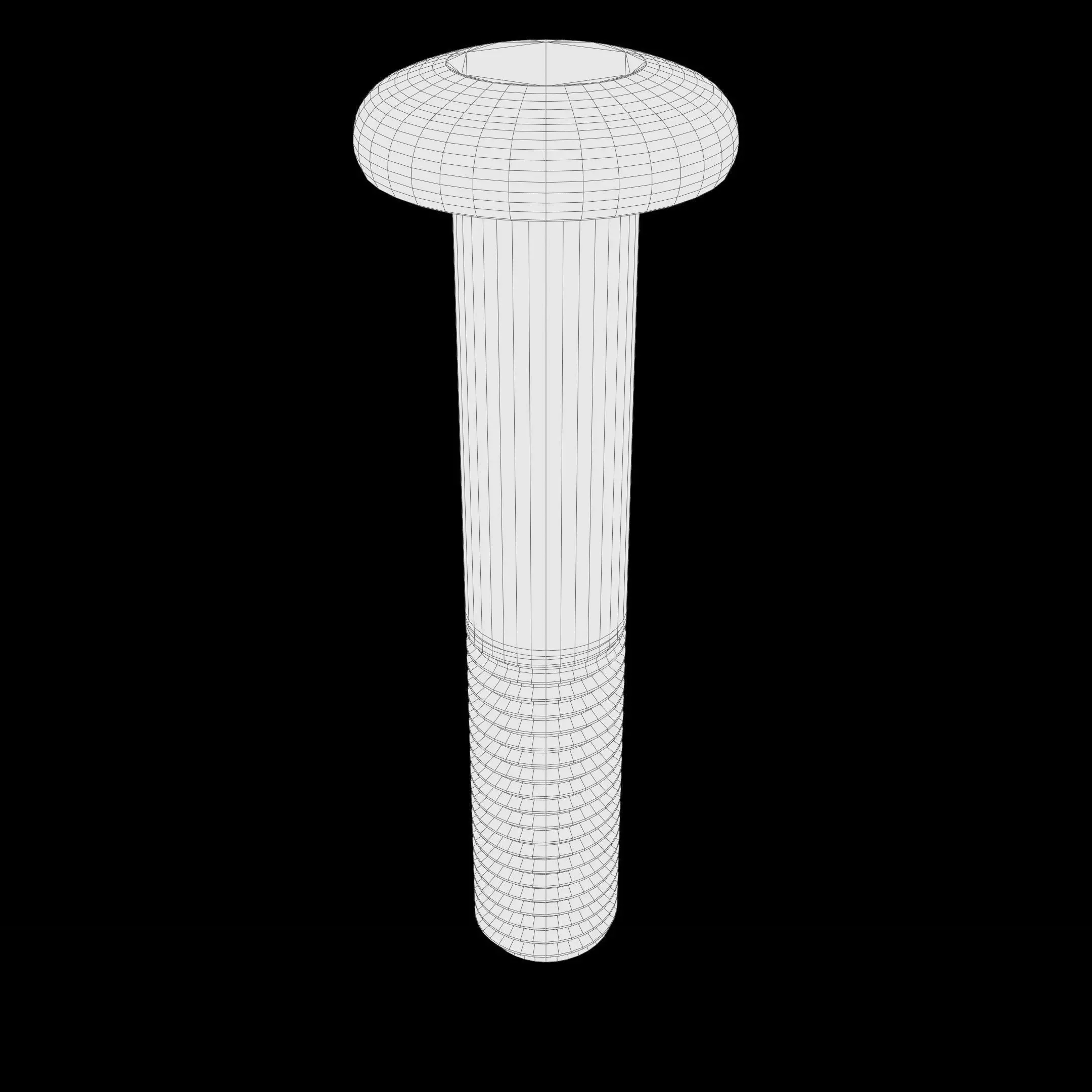 Steel Stained M12 Bolt Allen Pan Head 3D Model 3D model_7