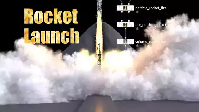 Houdini Rocket Launch FX Project Procedural Setup 