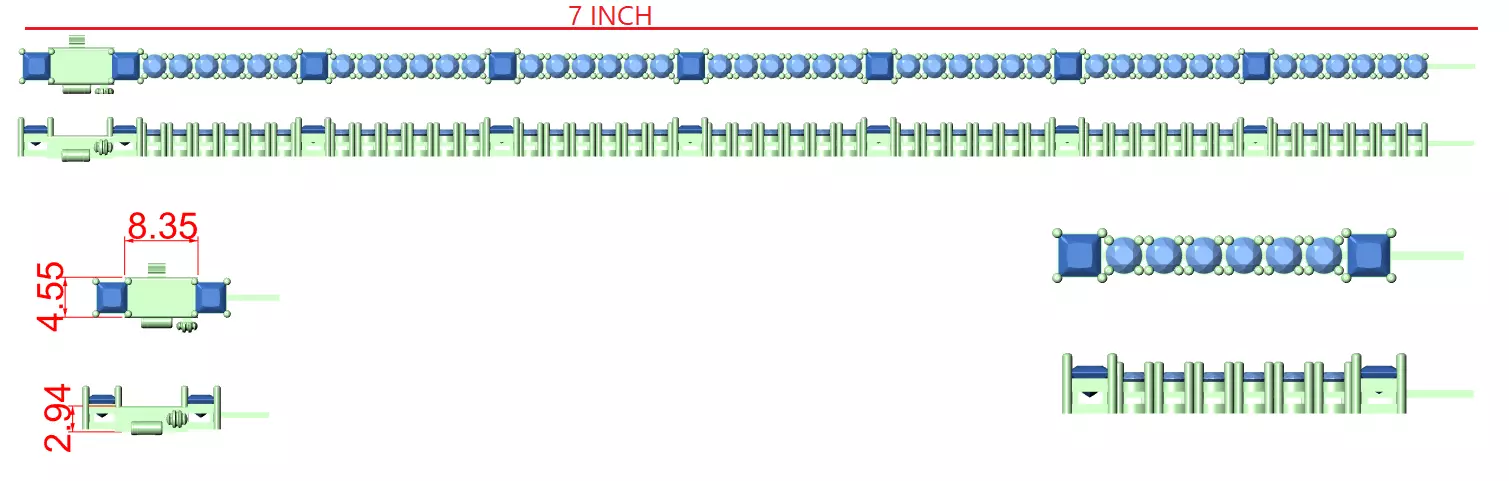 Tennis Bracelet 3dm stl renders Animation video details  3D print model_12