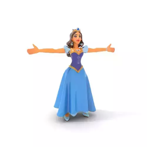 Elegant Princess Character Model Pack with Royal Attire Low-poly 3D model